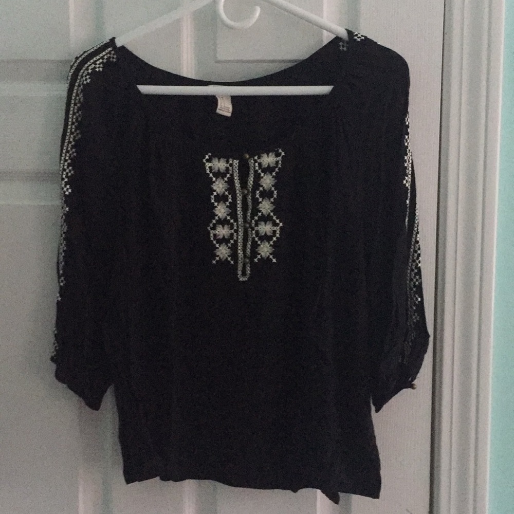 Black Embroidered Blouse